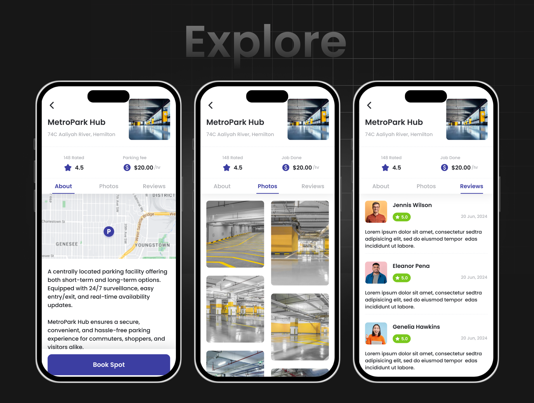 4 App Template| Parking Spot Booking| Smart Parking Management | Space ...