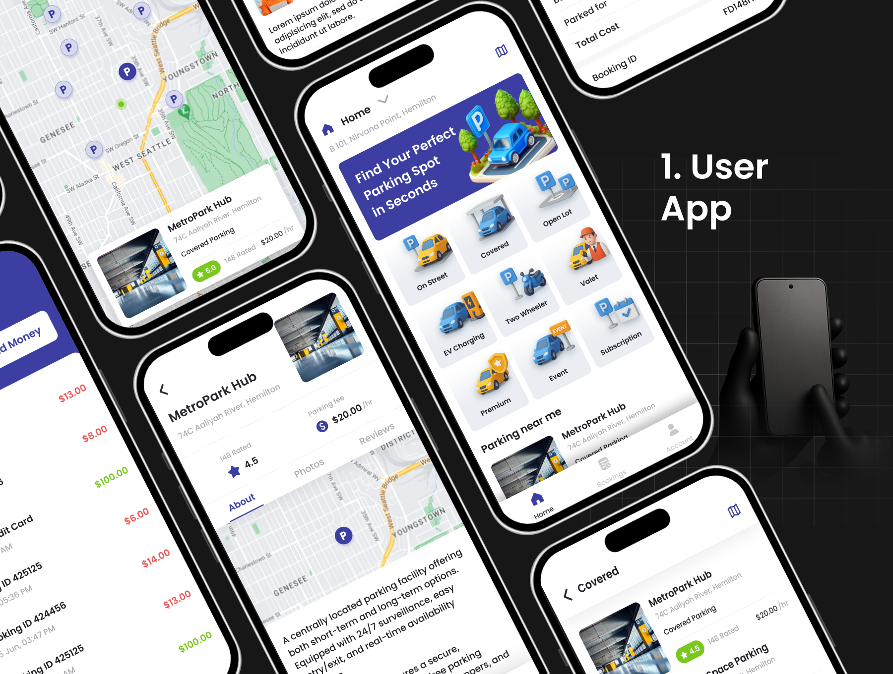 4 App Template| Parking Spot Booking| Smart Parking Management| Real ...