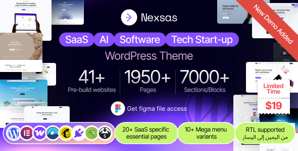 Nexsas | SaaS & AI Startup WordPress Theme