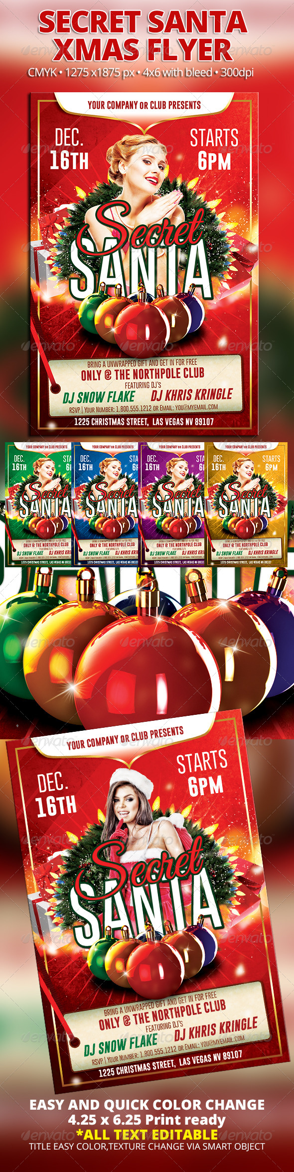 Secret Santa Xmas Flyer - Holidays Events