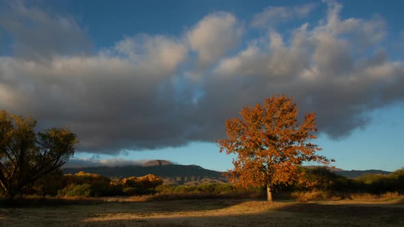 Beautiful Autumn Sunrise in Central Arizona Zoom Out Time Lapse alt