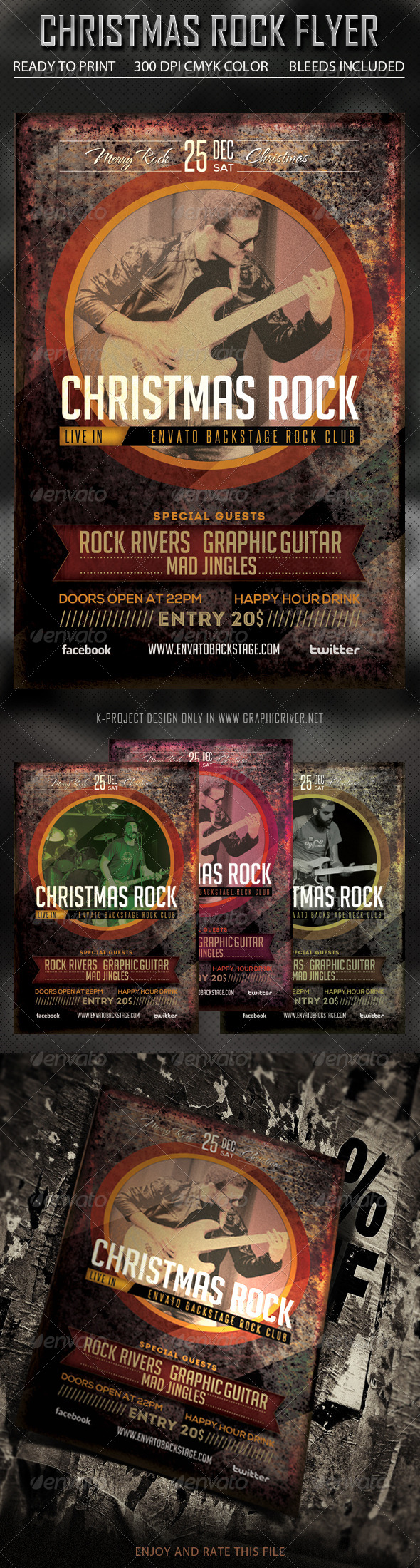 Rock Christmas Flyer - Clubs & Parties Events