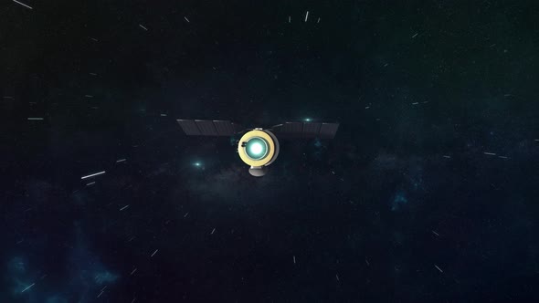 Satellite Space Probe with Fast Ion Drive for Interstellar Travel - Behind