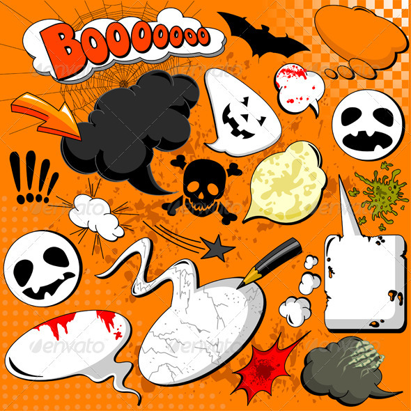 Halloween Comic speech bubbles - Halloween Seasons/Holidays