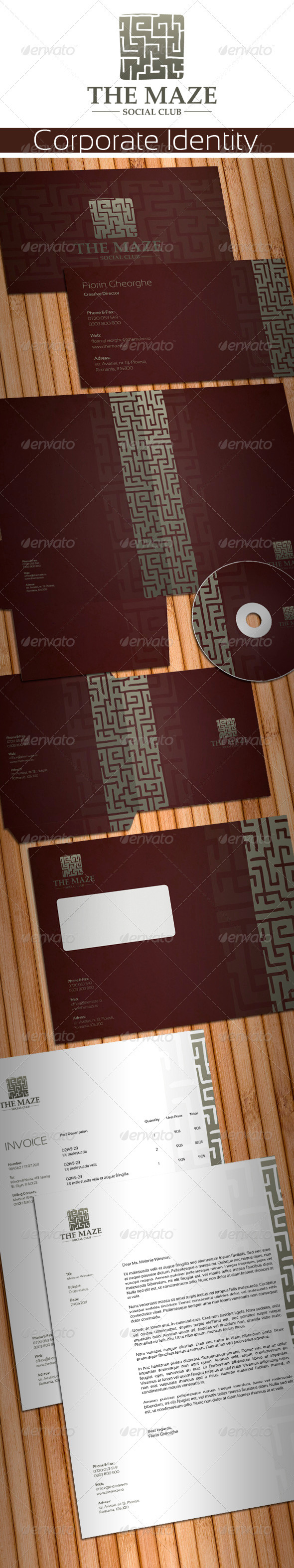 The Maze Social Club Stationery - Stationery Print Templates