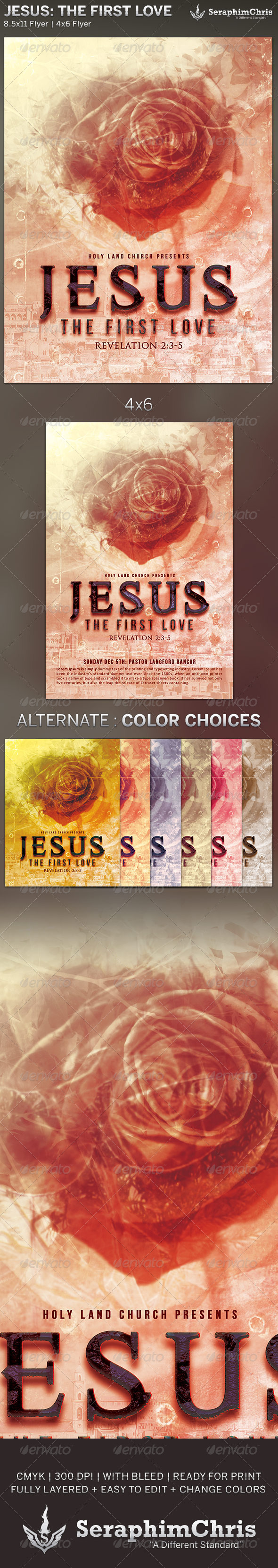 Jesus – The First Love: Church Flyer Template - Church Flyers
