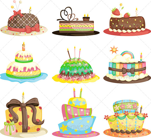 Birthday Cakes - Food Objects