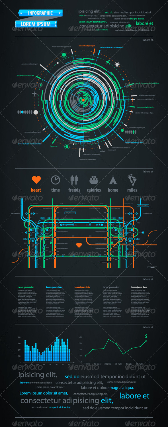 Infographics element with a map of the city - Infographics