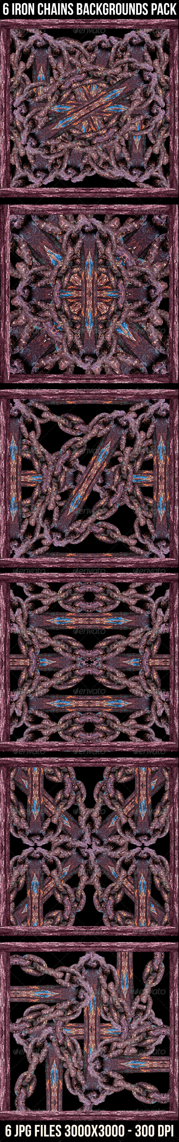 6 Iron Chains Backgrounds Pack - Backgrounds Graphics