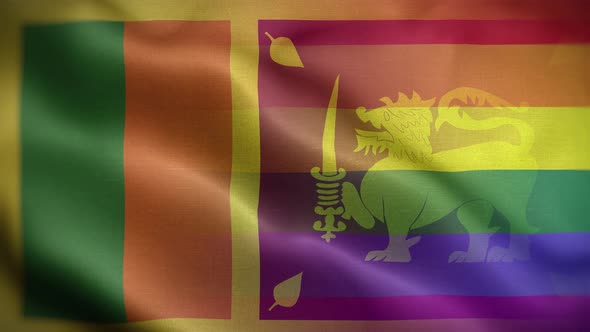LGBT Sri Lanka Flag Loop Background 4K