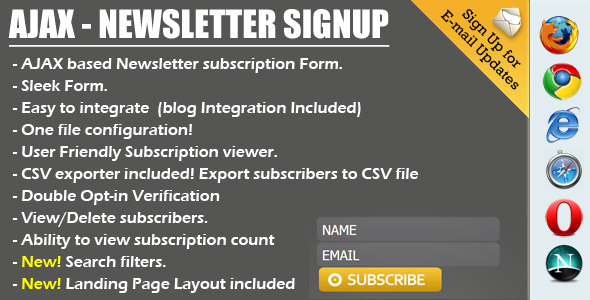 Ajax Newsletter Signup - CodeCanyon 512233