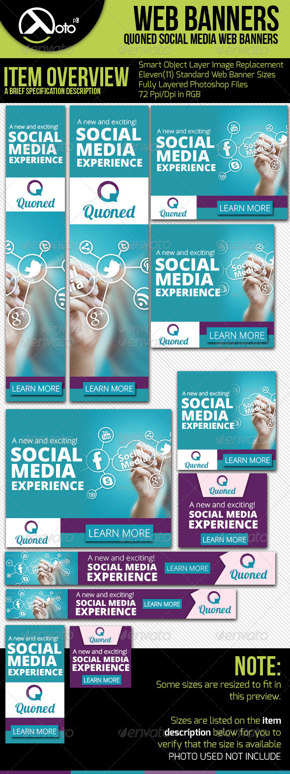 Social Media Web Banners - Banners & Ads Web Elements