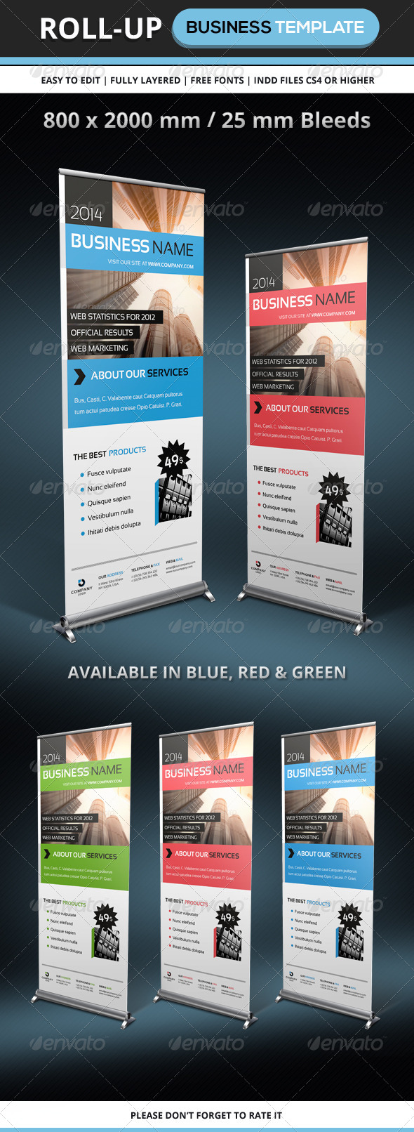 Corporate & Business Rollup Template - Signage Print Templates