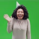 Green Screen Young Joyful African Female on Birthday Party - VideoHive Item for Sale