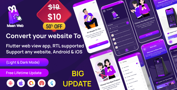 Maan Web- convert your website to flutter  App Android & iOS