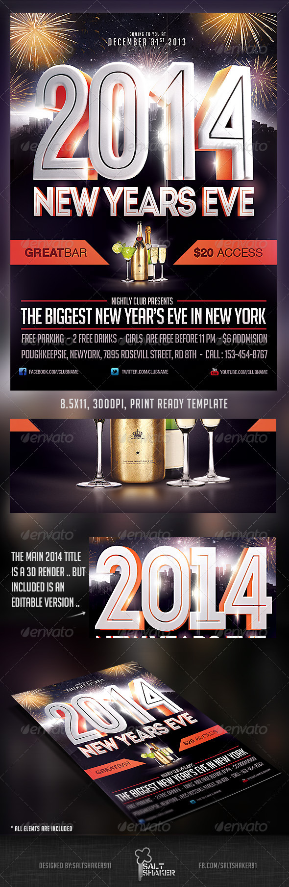 2014 New Years Eve Flyer Template - Clubs & Parties Events