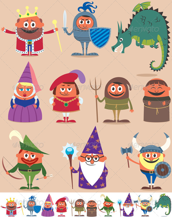Medieval People - Characters Vectors