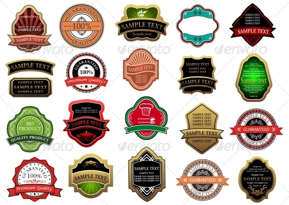 Colorful Labels and Banners Set - Retail Commercial / Shopping