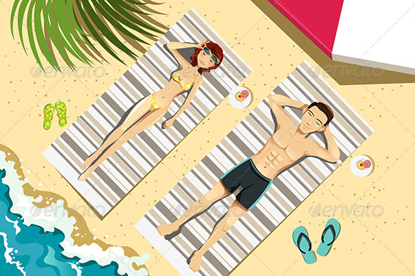 Couple on the Beach - Travel Conceptual