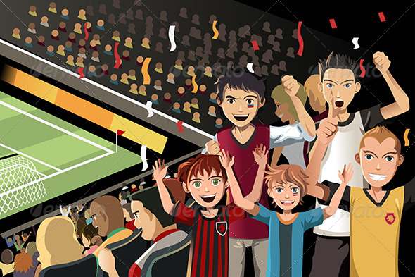 Soccer Fans in Stadium - Sports/Activity Conceptual