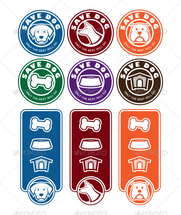 Dog Labels - Animals Characters