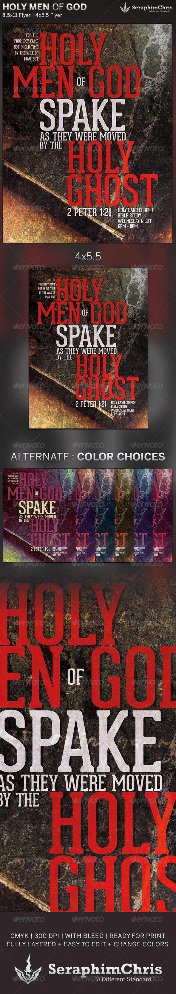 Holy Men of God: Church Flyer Template - Church Flyers