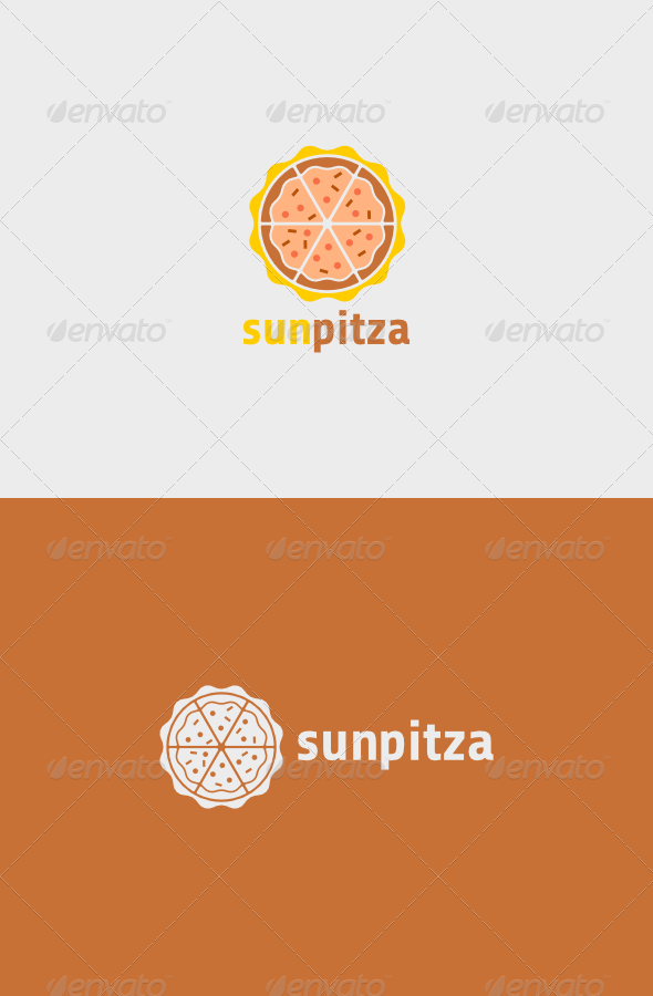 Sun Pitza Logo - Food Logo Templates