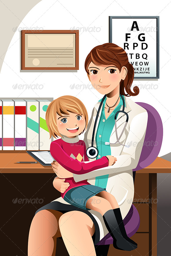 Pediatrician with Child - Health/Medicine Conceptual