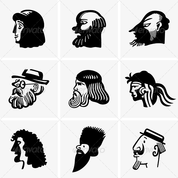 Human Heads - People Characters