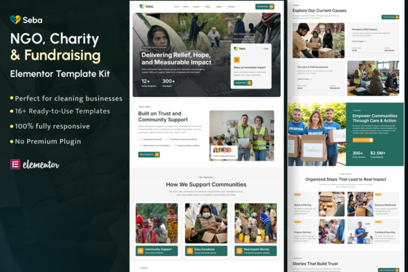 Seba - Charity & Donation Elementor Template Kit