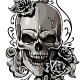 Skulls With Floral Patterns, Vectors 