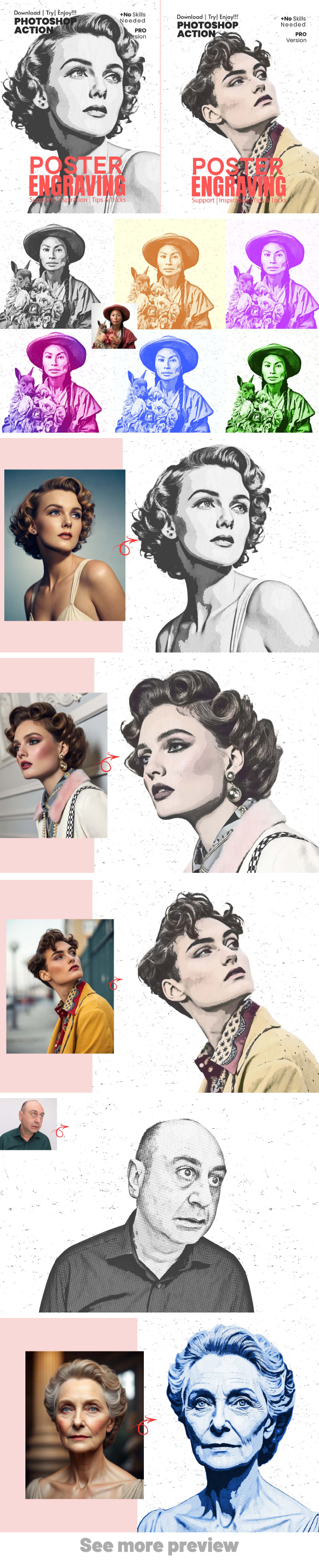 Poster Engraving Photoshop Action