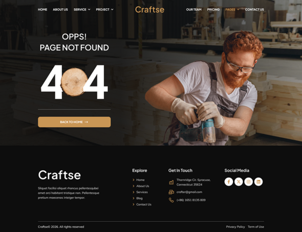 Craftse ? Carpenter & Craftsman Elementor Template Kit