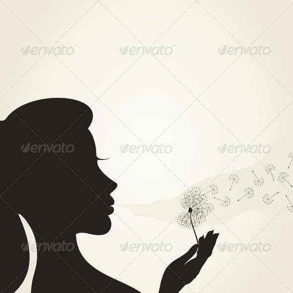 Girl and a Dandelion - People Characters