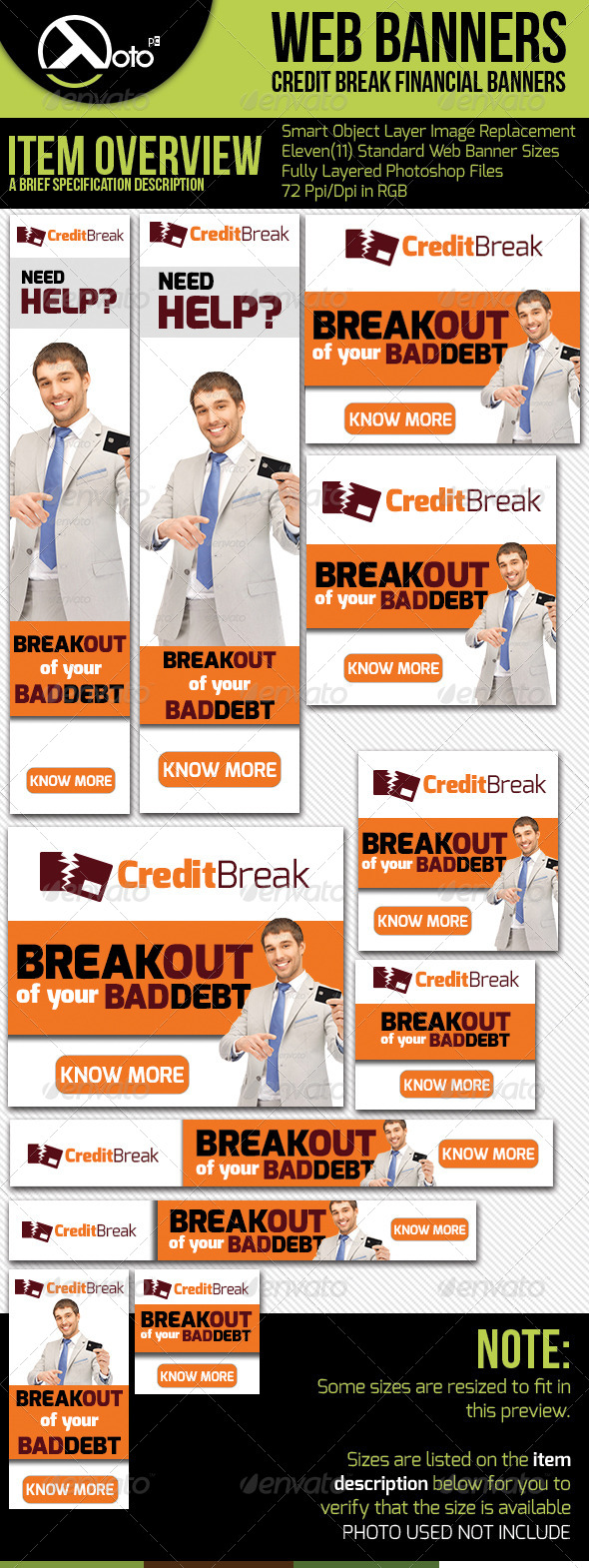 Credit Break Financial Web Banners - Banners & Ads Web Elements