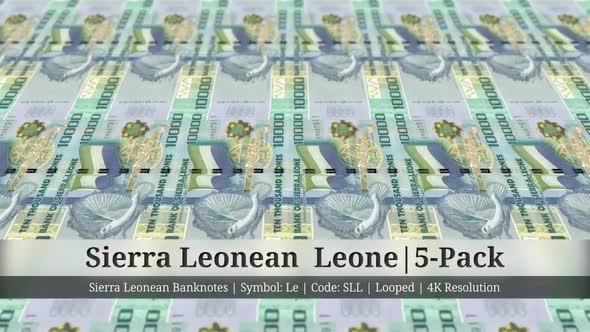 Sierra Leonean  Leone | Sierra Leone Currency - 5 Pack | 4K Resolution | Looped alt