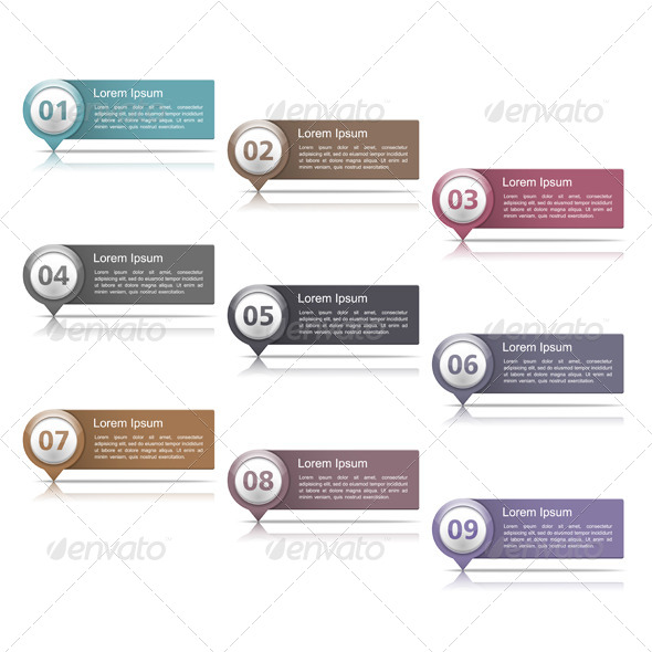 Design Elements with Numbers - Web Elements Vectors
