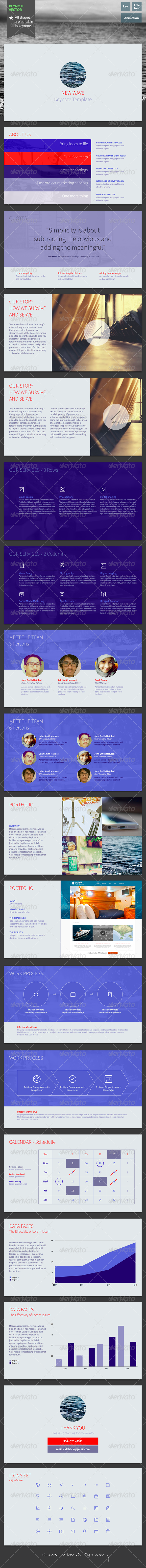 New Wave - Keynote Template - Keynote Templates Presentation Templates