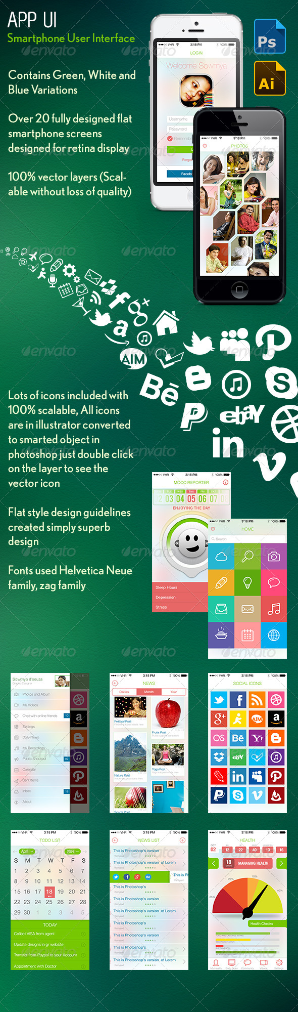 Smartphone User Interface Kit - User Interfaces Web Elements