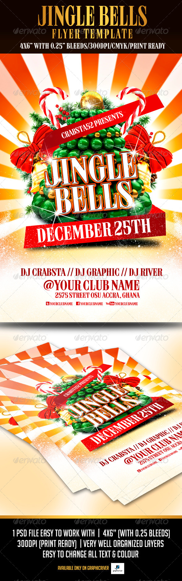Jingle Bells Flyer Template - Flyers Print Templates