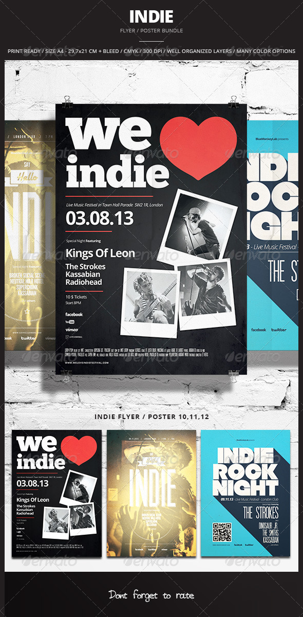 Indie Flyer / Poster Bundle 4 - Events Flyers