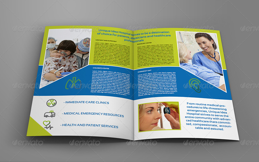 Hospital Bi-Fold Brochure Template, Print Templates | GraphicRiver