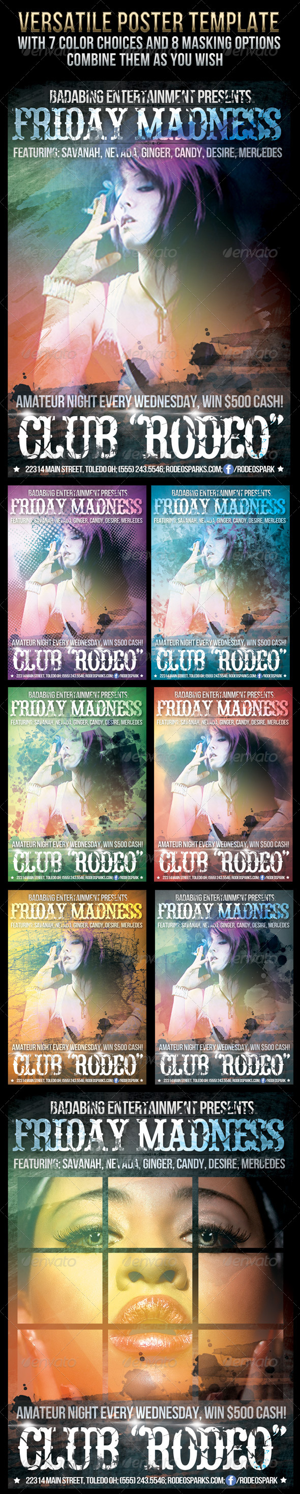 Versatile Poster Design in 5"x7" - Retro/Vintage Business Cards