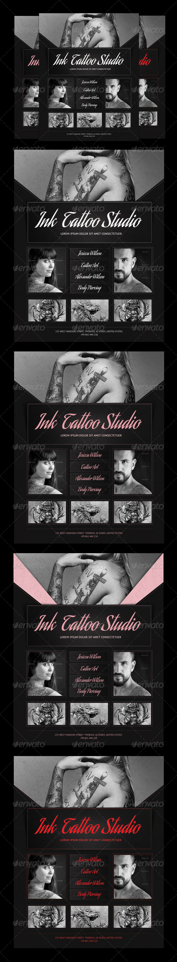 Ink Tattoo Studio Flyer - Flyers Print Templates