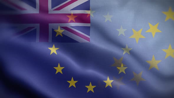 EU Tuvalu Flag Loop Background 4K