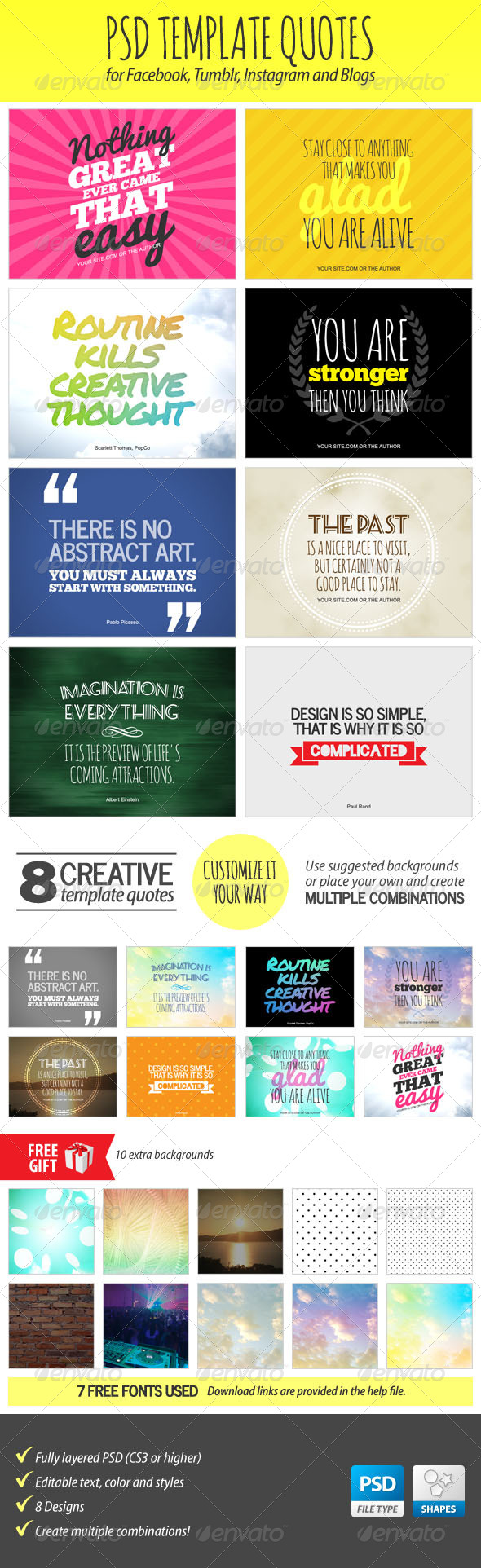PSD Template Quotes - Miscellaneous Social Media