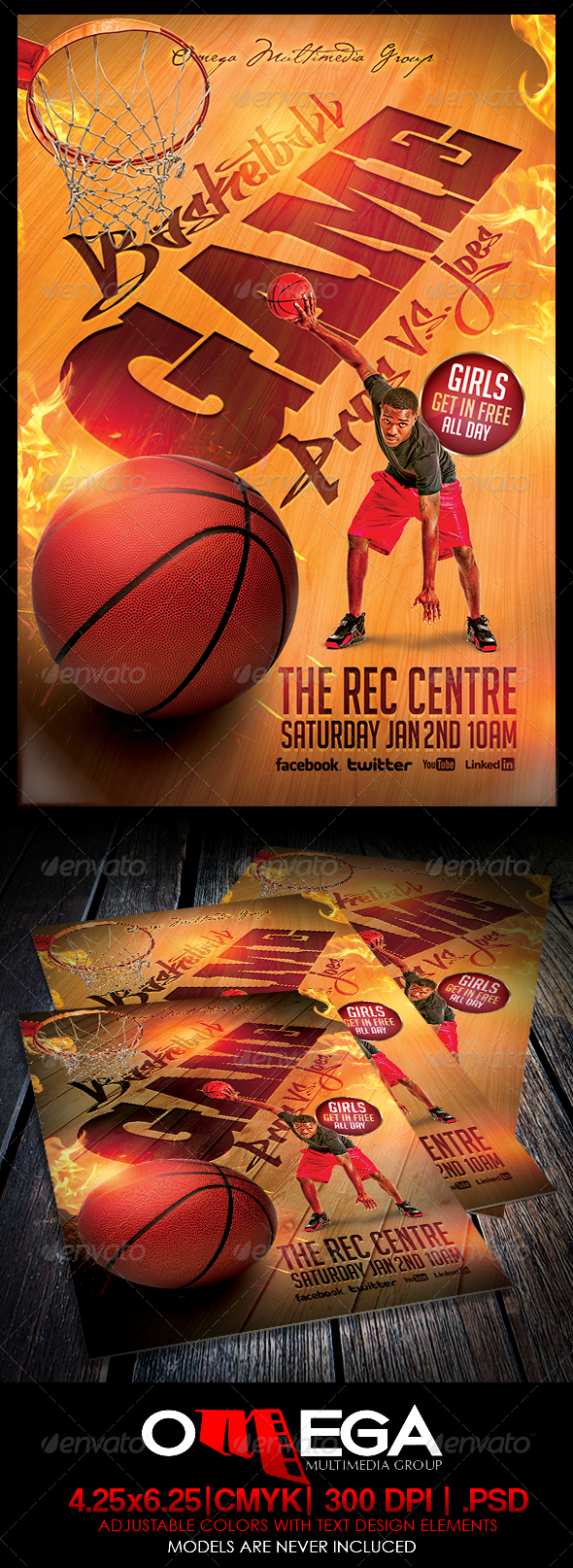 Basketball Pros Vs Joes - Events Flyers
