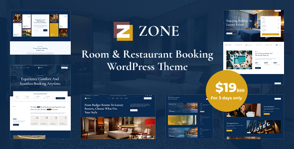 Zone – Room & Restaurant Booking WordPress Theme