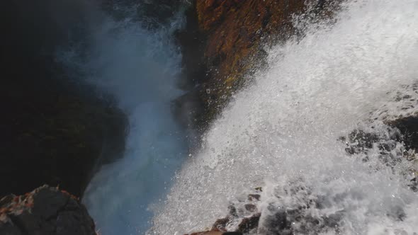 Falling Water of One of Cascades of Dynjandi Falls Westfjords Iceland alt