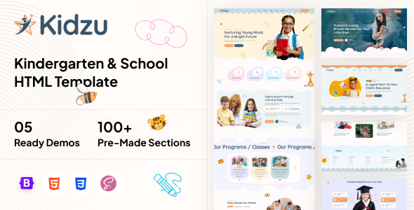 Kidzu – Kindergarten & School HTML5 Template
